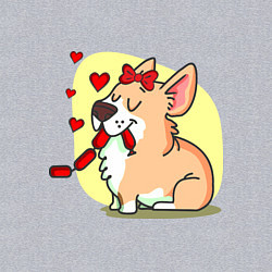 Свитшот хлопковый мужской Влюбленная собачка, цвет: меланж — фото 2