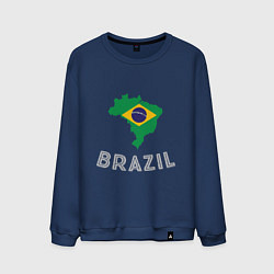 Свитшот хлопковый мужской Brazil Country, цвет: тёмно-синий