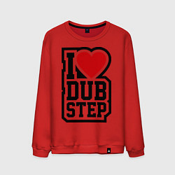 Свитшот хлопковый мужской I love DubStep, цвет: красный