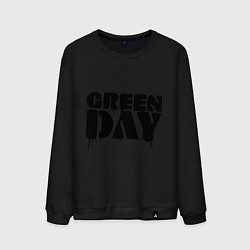 Свитшот хлопковый мужской Greeen Day: spray style, цвет: черный