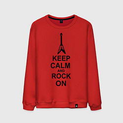 Свитшот хлопковый мужской Keep Calm & Rock On, цвет: красный