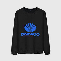 Свитшот хлопковый мужской Logo daewoo, цвет: черный