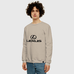 Свитшот хлопковый мужской Lexus logo, цвет: миндальный — фото 2