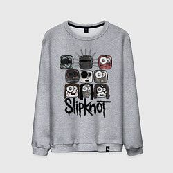 Свитшот хлопковый мужской Slipknot Masks, цвет: меланж