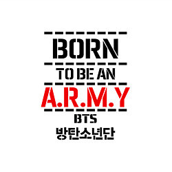 Свитшот хлопковый мужской Born to be an ARMY BTS, цвет: белый — фото 2