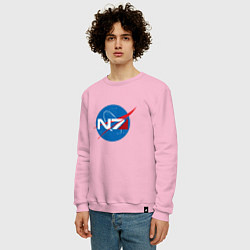Свитшот хлопковый мужской NASA N7, цвет: светло-розовый — фото 2