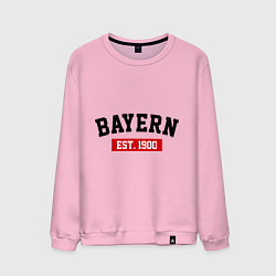 Свитшот хлопковый мужской FC Bayern Est. 1900, цвет: светло-розовый