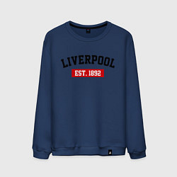 Свитшот хлопковый мужской FC Liverpool Est. 1892, цвет: тёмно-синий
