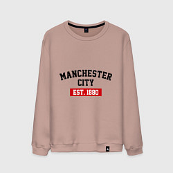 Свитшот хлопковый мужской FC Manchester City Est. 1880, цвет: пыльно-розовый