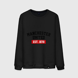 Свитшот хлопковый мужской FC Manchester United Est. 1878, цвет: черный