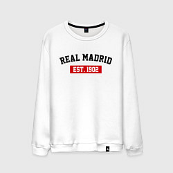 Свитшот хлопковый мужской FC Real Madrid Est. 1902, цвет: белый