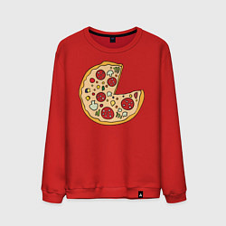 Свитшот хлопковый мужской Пицца парная, цвет: красный