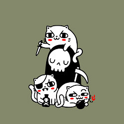 Свитшот хлопковый мужской CAT GOT YOUR SOUL, цвет: авокадо — фото 2