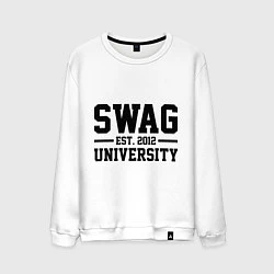 Свитшот хлопковый мужской Swag University, цвет: белый