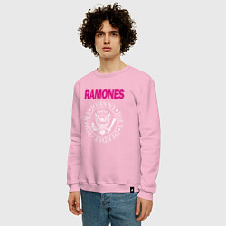 Свитшот хлопковый мужской Ramones Boyband, цвет: светло-розовый — фото 2