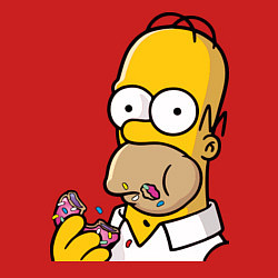 Свитшот хлопковый мужской Гомер с Пончиком, цвет: красный — фото 2