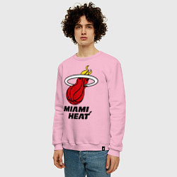 Свитшот хлопковый мужской Miami Heat-logo, цвет: светло-розовый — фото 2