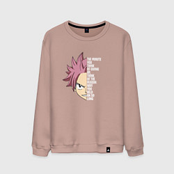 Свитшот хлопковый мужской Natsu Quote, цвет: пыльно-розовый