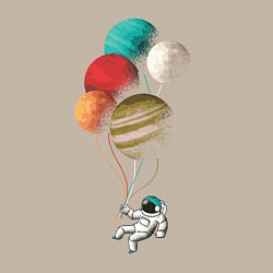 Свитшот хлопковый мужской Космические шары, цвет: миндальный — фото 2