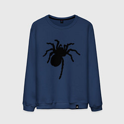 Свитшот хлопковый мужской Черный паук, цвет: тёмно-синий