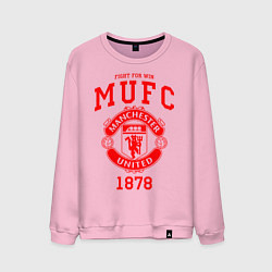 Свитшот хлопковый мужской Манчестер Юнайтед, цвет: светло-розовый