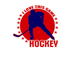 Свитшот хлопковый мужской I love this Hockey, цвет: белый — фото 2