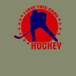 Свитшот хлопковый мужской I love this Hockey, цвет: авокадо — фото 2