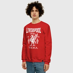 Свитшот хлопковый мужской Liverpool YNWA, цвет: красный — фото 2