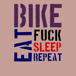 Свитшот хлопковый мужской Bike eat sleep repeat, цвет: пыльно-розовый — фото 2