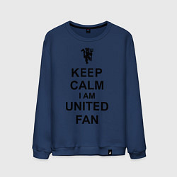 Свитшот хлопковый мужской Keep Calm & United fan, цвет: тёмно-синий