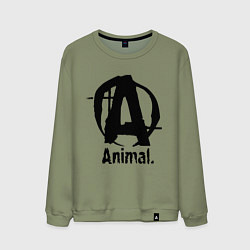 Свитшот хлопковый мужской Animal Logo, цвет: авокадо