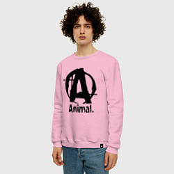 Свитшот хлопковый мужской Animal Logo, цвет: светло-розовый — фото 2