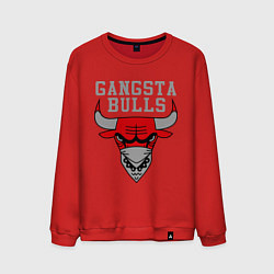 Свитшот хлопковый мужской Gangsta Bulls, цвет: красный