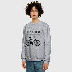 Свитшот хлопковый мужской Lets bike it, цвет: меланж — фото 2
