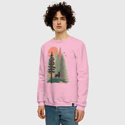 Свитшот хлопковый мужской Forest Adventure, цвет: светло-розовый — фото 2