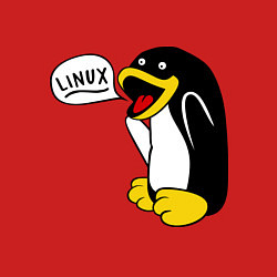 Свитшот хлопковый мужской Пингвин: Linux, цвет: красный — фото 2