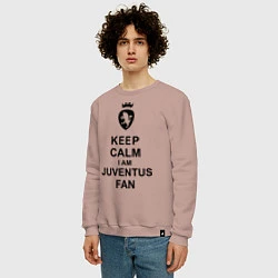 Свитшот хлопковый мужской Keep Calm & Juventus fan, цвет: пыльно-розовый — фото 2
