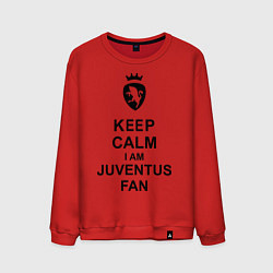 Свитшот хлопковый мужской Keep Calm & Juventus fan цвета красный — фото 1