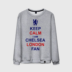 Свитшот хлопковый мужской Keep Calm & Chelsea London fan, цвет: меланж