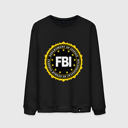 Свитшот хлопковый мужской FBI Departament, цвет: черный