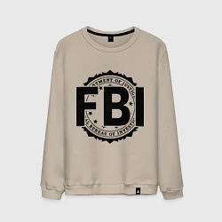 Свитшот хлопковый мужской FBI Agency, цвет: миндальный