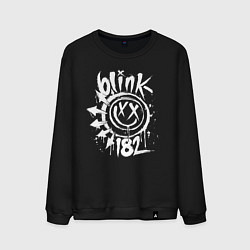 Свитшот хлопковый мужской Blink-182: Smile цвета черный — фото 1