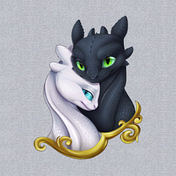 Свитшот хлопковый мужской Дневная и ночная фурия, цвет: меланж — фото 2