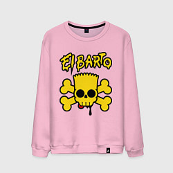 Свитшот хлопковый мужской El Barto, цвет: светло-розовый