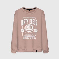Свитшот хлопковый мужской AC/DC: Dirty Deeds, цвет: пыльно-розовый