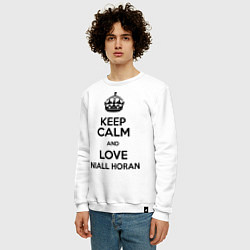 Свитшот хлопковый мужской Keep Calm & Love Niall Horan, цвет: белый — фото 2