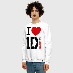 Свитшот хлопковый мужской I love 1D, цвет: белый — фото 2