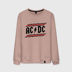 Свитшот хлопковый мужской AC/DC Voltage, цвет: пыльно-розовый