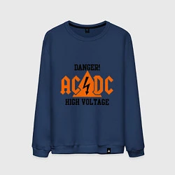 Свитшот хлопковый мужской AC/DC: High Voltage, цвет: тёмно-синий