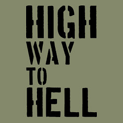 Свитшот хлопковый мужской High way to hell, цвет: авокадо — фото 2